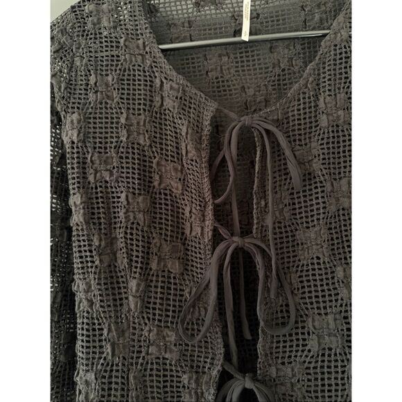 NWT Free People Julie Knit Top in Black Size Small - Picture 8 of 10